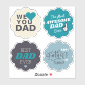 Meilleur papa jamais | Stickers Fête des pères rét (Feuille)