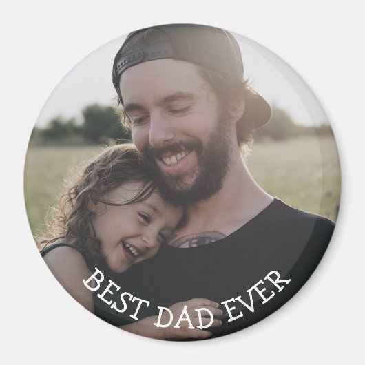 Meilleur papa jamais un aimant photo personnalisé (Devant)