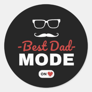 Meilleur Papa Mode Activé | Autocollant Papa Cool