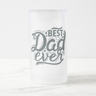 Meilleur Papa Mug en Verre Dépoli Bière