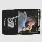 Meilleur Papa Par Pet Photo Golf Serviette (Horizontal)