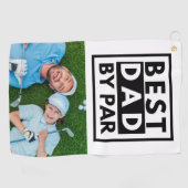 Meilleur Papa Par Photo Golf Serviette (Horizontal)