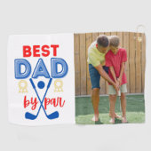 Meilleur Papa Par Photo Golf Serviette (Horizontal)