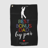 Meilleur Papa Supplémentaire Par Serviette de Golf (Devant)