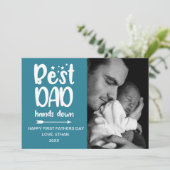 Meilleur papa tient la main - Carte photo du père (Debout devant)