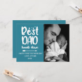 Meilleur papa tient la main - Carte photo du père (Devant/Arrière en situation)