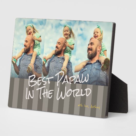 Meilleur Papaw Au Monde Plaque Photo (Côté)