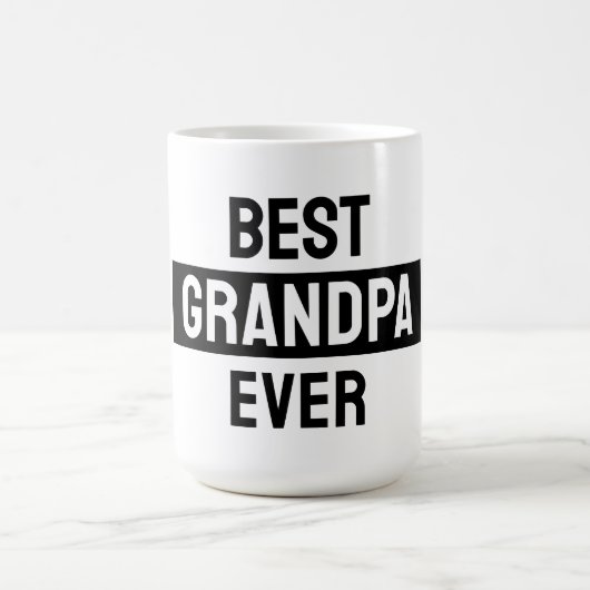 Meilleur papy jamais mug noir et blanc (Centre)