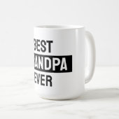 Meilleur papy jamais mug noir et blanc (Devant droit)