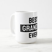Meilleur papy jamais mug noir et blanc (Devant gauche)