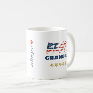 Meilleur Papy Mug Étoiles Rayures USA 5 Étoiles