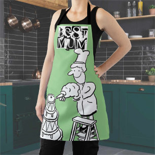 Meilleur pâtissier de maman décorant un tablier de