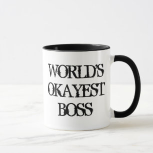 Meilleur Patron du Monde mug café anneau noir blan