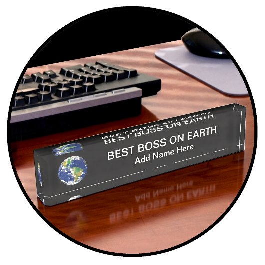 Meilleur Patron du Monde Plaque de Nom de Bureau P