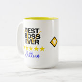Meilleur Patron Jamais (Initiale du Nom) Mug de Ca (Devant gauche)