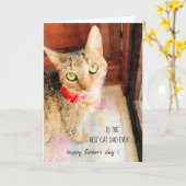 Meilleur Père Chat Jamais ! Bonne carte Fête des p (Fleur jaune)