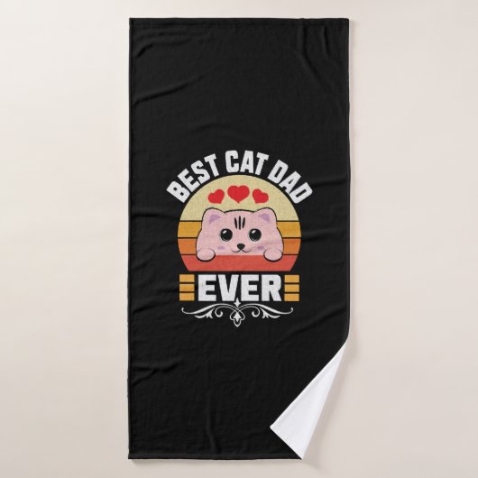 Meilleur père de chat jamais (Serviette de bain)