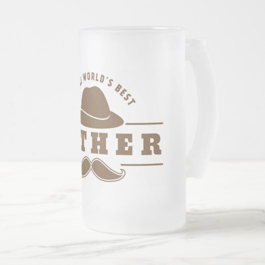 Meilleur Père du monde en verre givré Mug de bière (Devant droit)