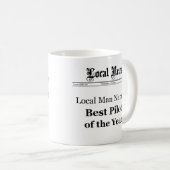 Meilleur Pilote de l'année Style de journal Mug (Devant droit)