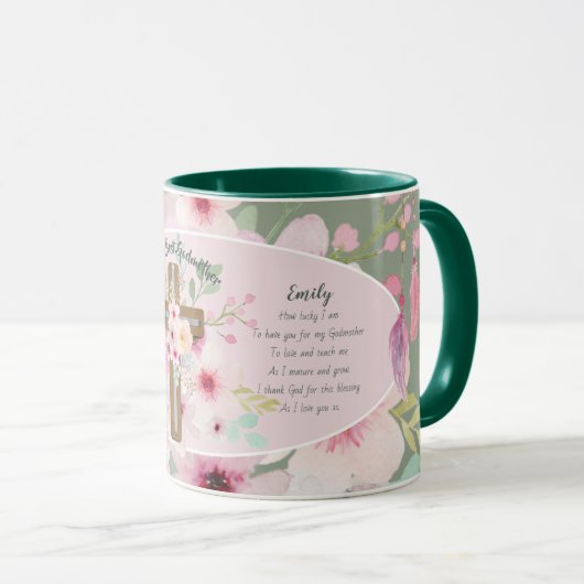 Meilleur POÈME MUG DE MÈRE GODMOTHER du monde, Per (Devant droit)