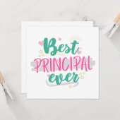 Meilleur Principal Jamais, Carte Cadeau Principal  (Devant/Arrière en situation)