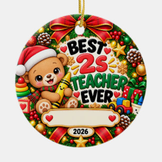 Meilleur professeur de 2 ans Ornement de Noël 2026