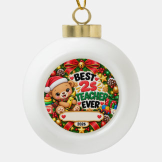 Meilleur professeur de 2 ans Ornement de Noël 2026