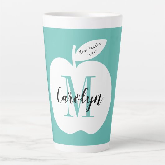 Meilleur professeur monogrammed tasse en latte ave (Devant)