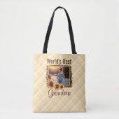 Meilleur Sac fourre-tout Plaid Et Fleurs De Soleil (Devant)