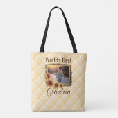 Meilleur Sac fourre-tout Plaid Et Fleurs De Soleil (Dos)