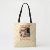 Meilleur Sac fourre-tout Plaid Et Fleurs De Soleil (Devant)