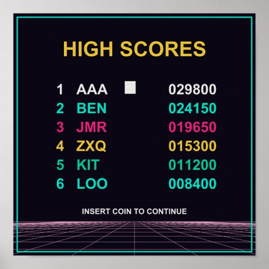 Meilleur Score - Affiche rétro arcade CRT (Devant)