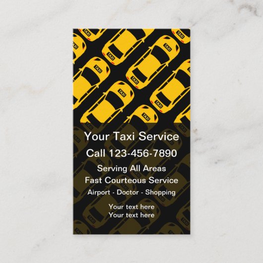 Meilleur service de taxi Cartes de visite modernes (Devant)