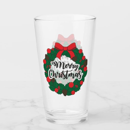 Meilleur sticker Joyeux Noël Coupe en verre (Devant)