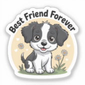 Meilleur Sticker pour chiot pour ami | Plaisant (Recto)