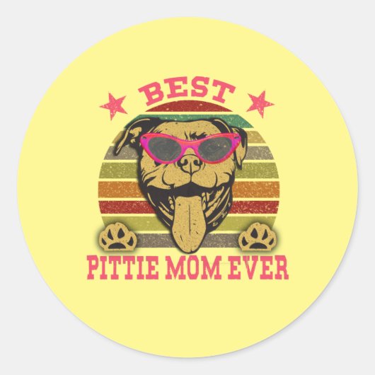 Meilleur Sticker pour Pitbull Maman (Devant)