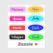 Meilleur Stickers de nom de script manuscrit étanc (Feuille)