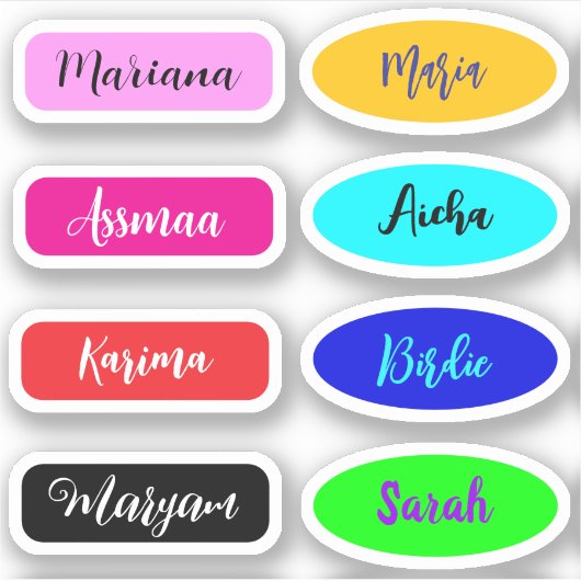 Meilleur Stickers de nom de script manuscrit étanc (Devant)