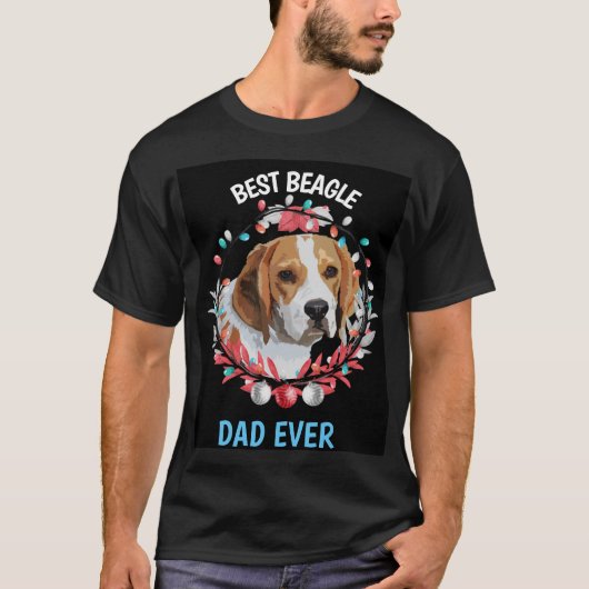 Meilleur T-shirt papa Beagle (Devant)