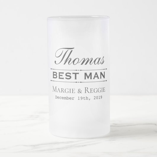 MEILLEUR TÉMOIN MUG GIVRÉ POUR LA FÊTE DE MARIAGE (Centre)