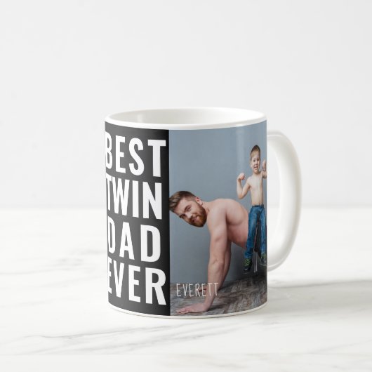 Meilleur Twin Papa Jamais Photo Mug (Devant droit)