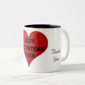 Meilleur Volontaire Jamais Merci Amour Coeur Mug (Devant droit)