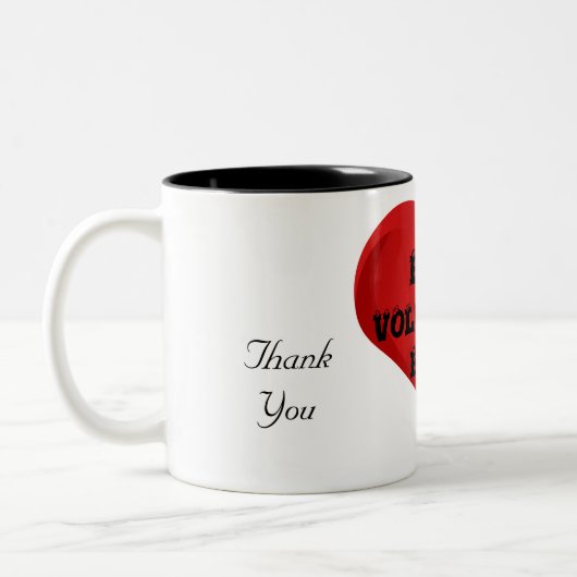 Meilleur Volontaire Jamais Merci Amour Coeur Mug (Gauche)