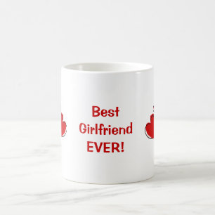 Meilleure amie Jamais ! Coeurs rouges Sketchy Mug