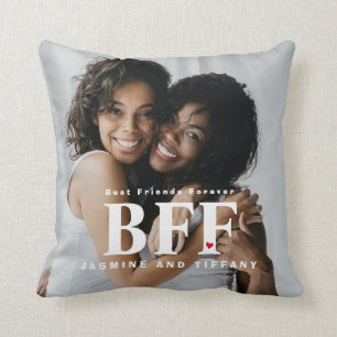 Meilleure amie pour toujours Coussin de photo cœur