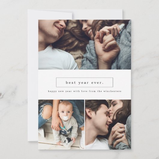 Meilleure année Jamais trois photo Collage Carte d (Devant)