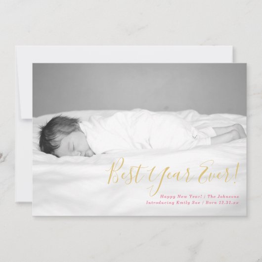 Meilleure année Jour de l'an Carte photo de vacanc (Devant)