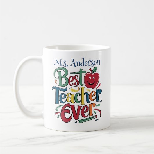 Meilleure appréciation de l'enseignant Mug cadeau (Gauche)