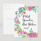 Meilleure Babcia Jamais Carte de Vœux de Grand-mèr (Devant / Derrière)