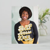 Meilleure Boss Ever Custom Gold Photo Cartes Plat (Debout devant)